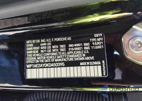 2019 Porsche Cayenne E-Hybrid from USA, damaged, VIN WP1AE2AY0KDA50395